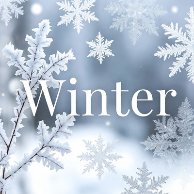 Winter Text with Snowflakes