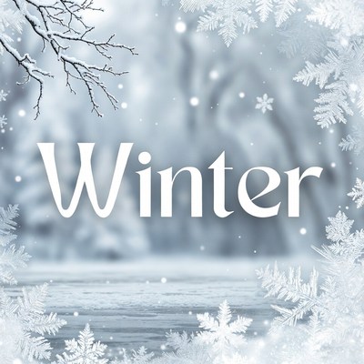 Winter Text with Snowy Branches