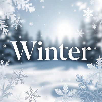 Winter Text with Snowflakes