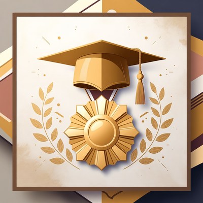 Golden Graduation Medal with Cap