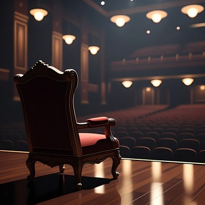Empty ornate chair in theater