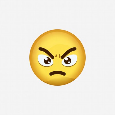 Angry Yellow Emoji Face