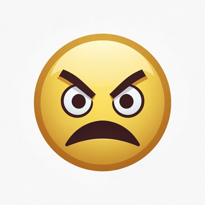 Angry Yellow Emoji Face