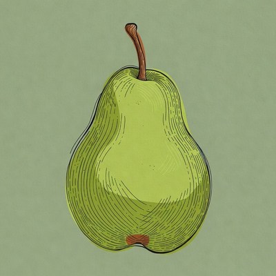 Green pear illustration