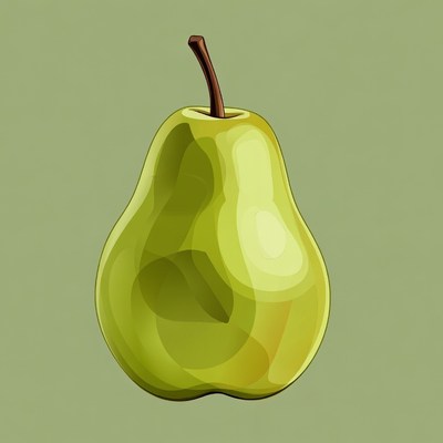 Green pear illustration