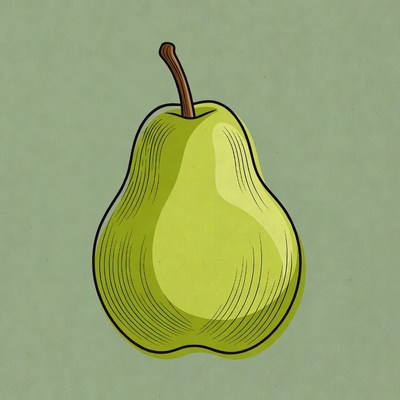 Green pear illustration