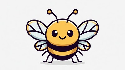 Cute cartoon bee illustration