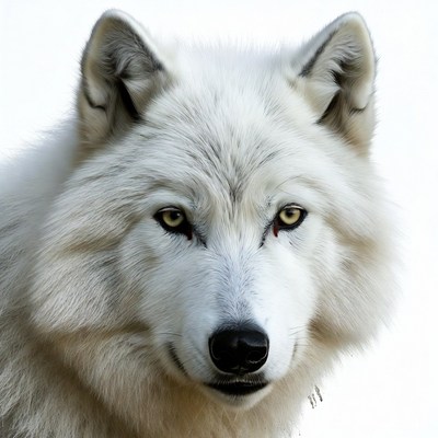 White wolf close-up portrait