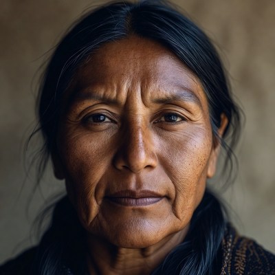 Indigenous woman close-up portrait
