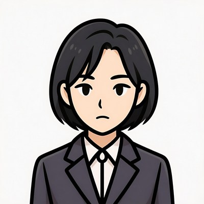 Asian woman in suit illustration