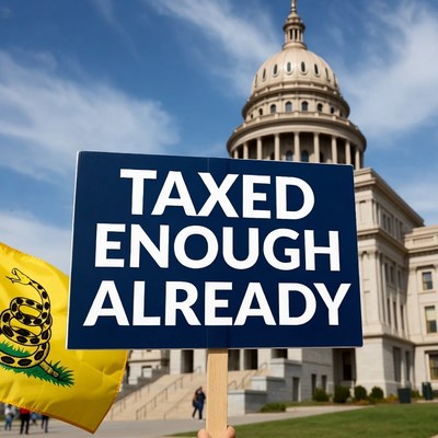 Taxed Enough Already sign at capitol
