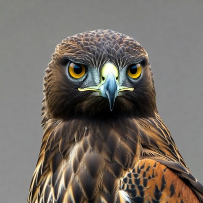 Close-up of brown hawk portrait