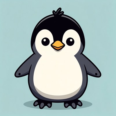 Cute cartoon penguin illustration