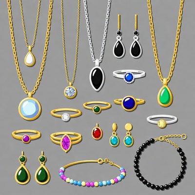 Assortment of Gold Silver Jewelry