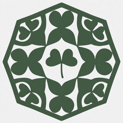 Green Shamrock Hexagon Pattern