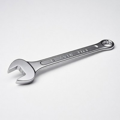 Silver Adjustable Wrench Isolated
