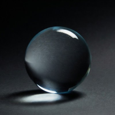 Clear Glass Sphere on Black Background