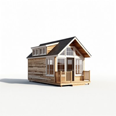 Small wooden cabin with loft