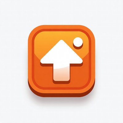 Orange upload arrow icon