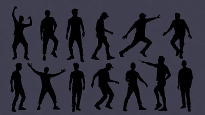 Male Silhouette Poses Collection