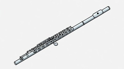 Flute illustration on white background