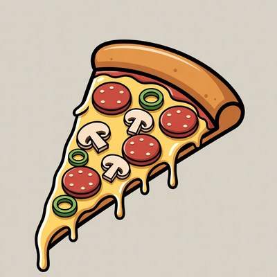 Pepperoni Mushroom Pizza Slice