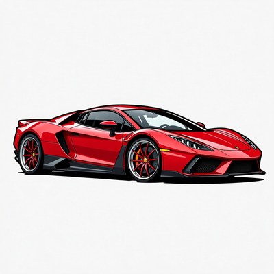 Red Supercar Illustration