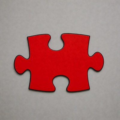 Red jigsaw puzzle piece