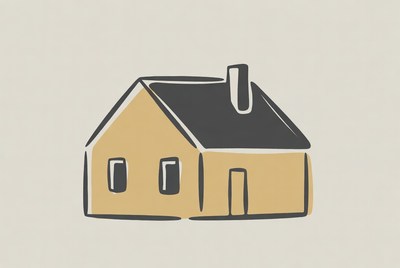 Simple yellow house illustration