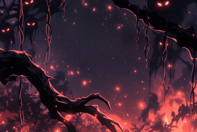 Dark Glowing Jungle Background