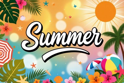 Vibrant Summer Clipart Illustration