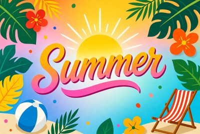 Vibrant Summer Illustration with Beach Chair