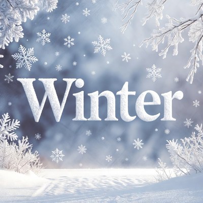 Winter Text with Snowflakes