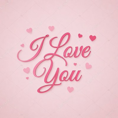 I Love You with Pink Hearts