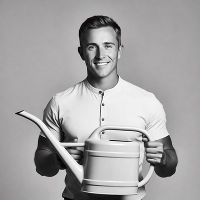 Man holding watering can