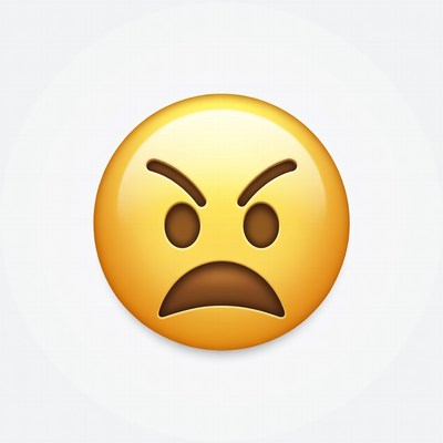 Angry Yellow Face Emoji