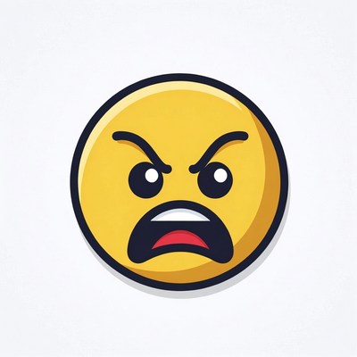 Angry Yellow Emoji Face