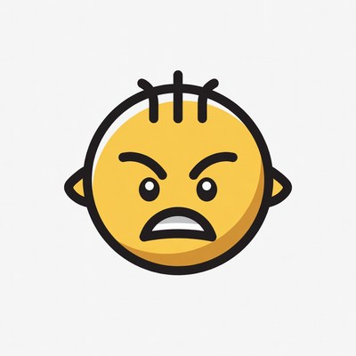 Angry Yellow Cartoon Face