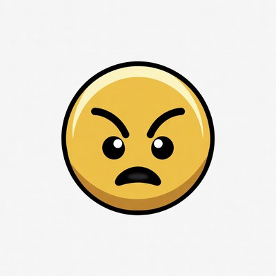 Angry Yellow Cartoon Face