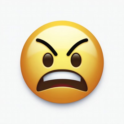 Angry Yellow Emoji Face