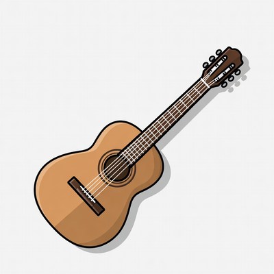 Classical Acoustic Guitar Illustration