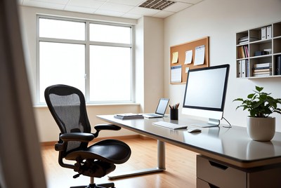 Modern Office Desk with Ergonomic Chair
