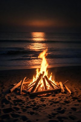 Beach Bonfire at Sunset