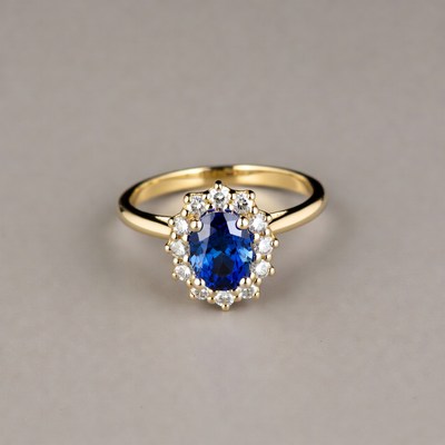 Blue Sapphire Gold Engagement Ring