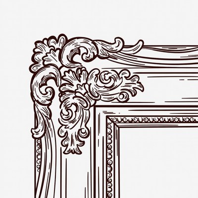 Ornate vintage picture frame corner