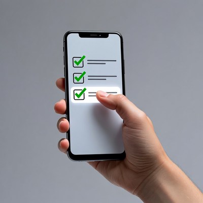 Hand checking tasks on smartphone