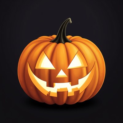 Jack-o'-lantern pumpkin on black background