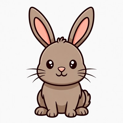 Cute brown bunny illustration