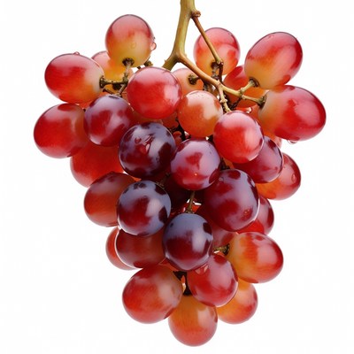 Red and Purple Grapes Cluster