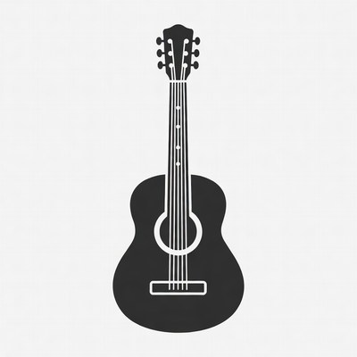 Black Acoustic Guitar Icon